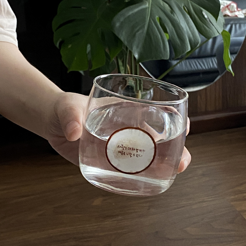 Korean ins natural style blueberry fruit glass cup, high borosilicate high-temperature resistant milk cup, simple and artistic breakfast cup Item Picture