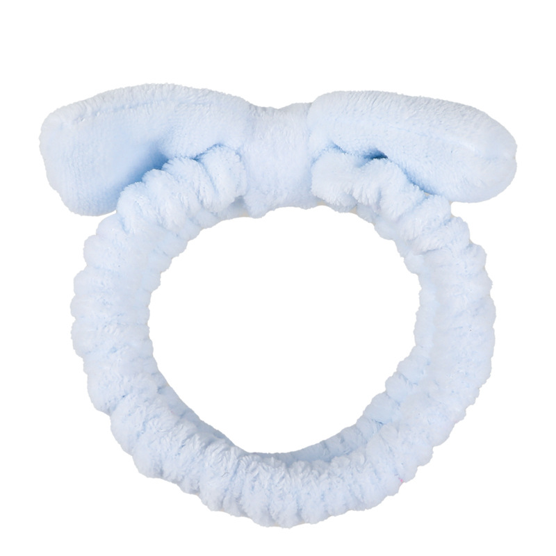 Qiyue Cross-border Coral fleece hair Band, simple bow face wash hair band, solid color headband, hair band, hair accessory wholesale Item Picture