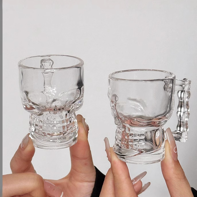 Coffee cup handle glass bar bottom thickened transparent white wine cup wine glass wholesale white wine cup KTV household Specification drawing