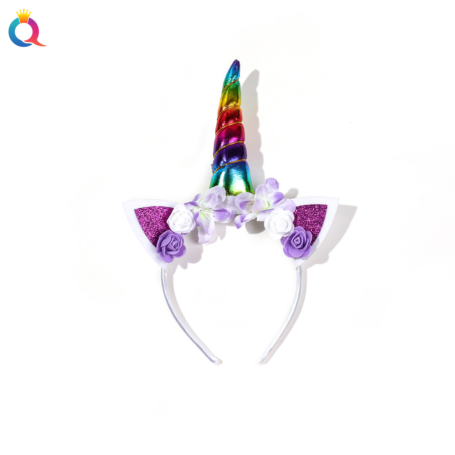 Qiyue Europe and America Cross-border Unicorn Hair Band Children's Birthday Giveaway Headband Princess Hair Accessory Headband Wholesale in stock Item Picture