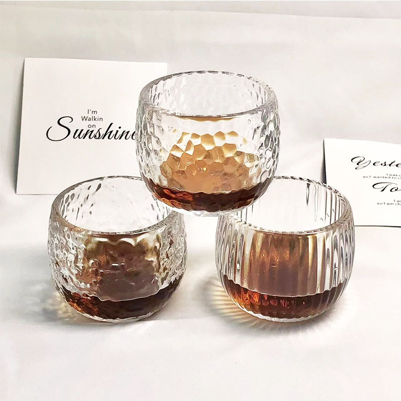 Wholesale of new thickened crystal glass small tea cups for men, high-end tea sets, personal single-cup tea cups and finger guards details Picture