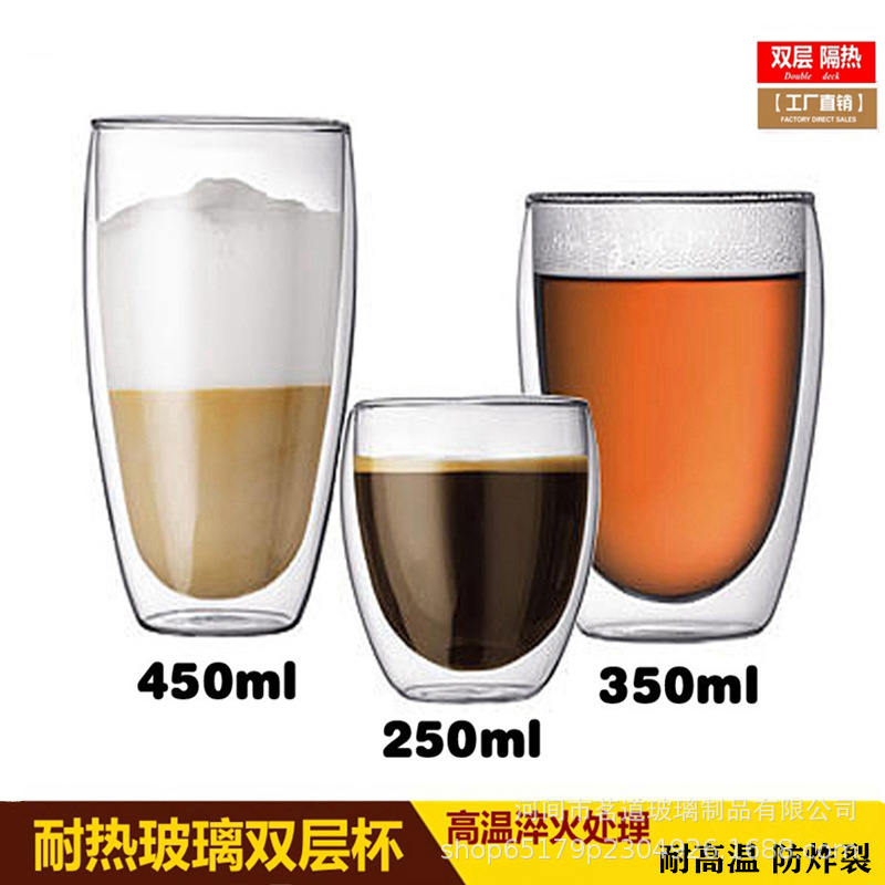 Simple double-layered glass cups, heat-insulating transparent tea cups, creative egg-shaped water cups, glass coffee cups, juice drink cups Application Scenario