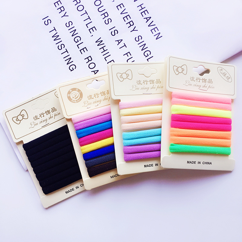 Wholesale of Qiyue Korean version hair accessories, fashionable headwear, towel loops, hair ties, 8-piece clamp-on hair bands, and high-elasticity rubber bands details Picture