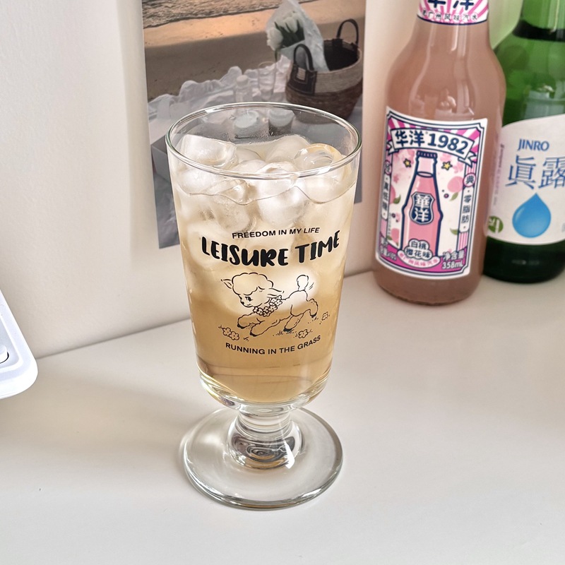 Customized tall glass cups, juice cups, glass cups, heat-resistant glass cups, Korean-style cups details Picture