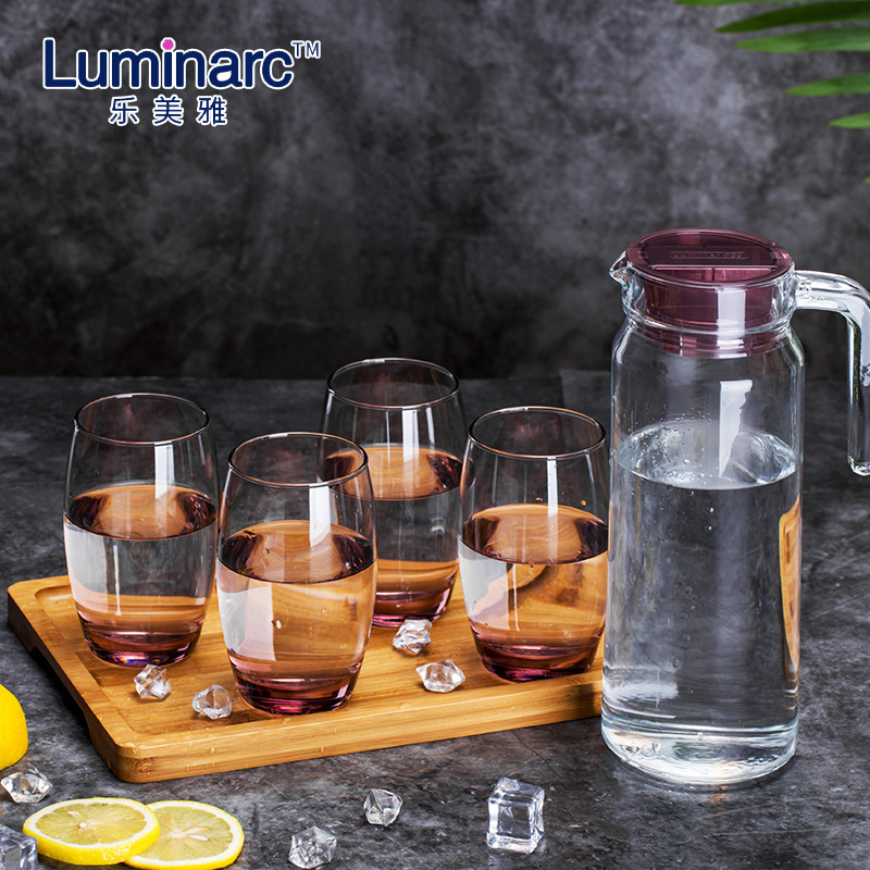 Large-capacity high-temperature resistant glass water bottle, household tea, juice and beverage cold water bottle, vertical pattern with lid tied pot, cold water bottle Specification drawing