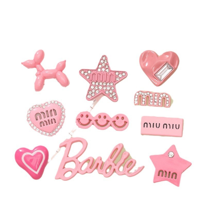 Sweet and cool girl heart five-pointed star resin accessories, high-end InS-style rose pink jewelry accessories, hair clip accessories Item Picture