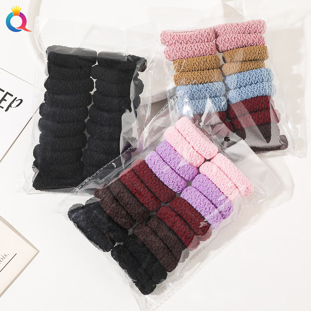 Qiyue Cross-border Korean version high-elasticity towel hair band, thickened hair tie, ins high appearance level hair tie wholesale A32 full figure