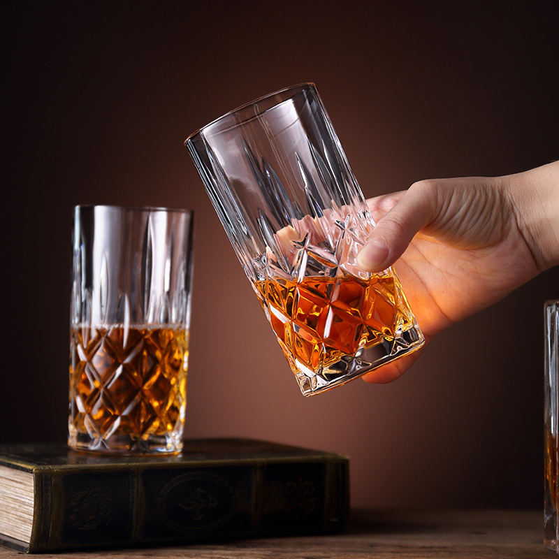 Lizun transparent glass beer mugs, thick-bottomed water cups, juice cups, restaurant, bar, KTV whisky glasses, foreign wine glasses Specification drawing