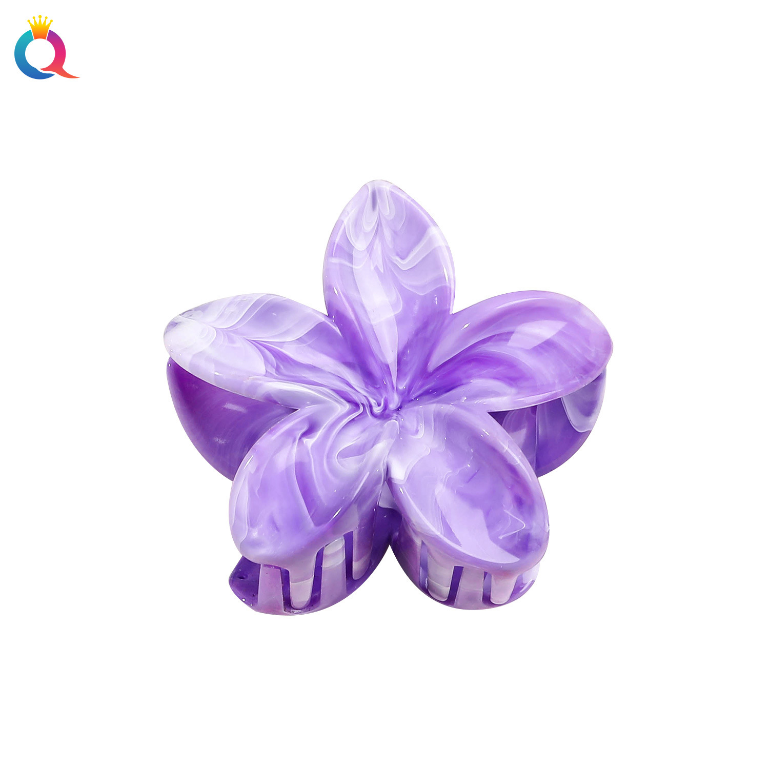 Wholesale of Qiyue Cross-border egg Flower Marble pattern hair clips, hair curls, hair grabbers, high-end women's shark clips hair accessories Item Picture