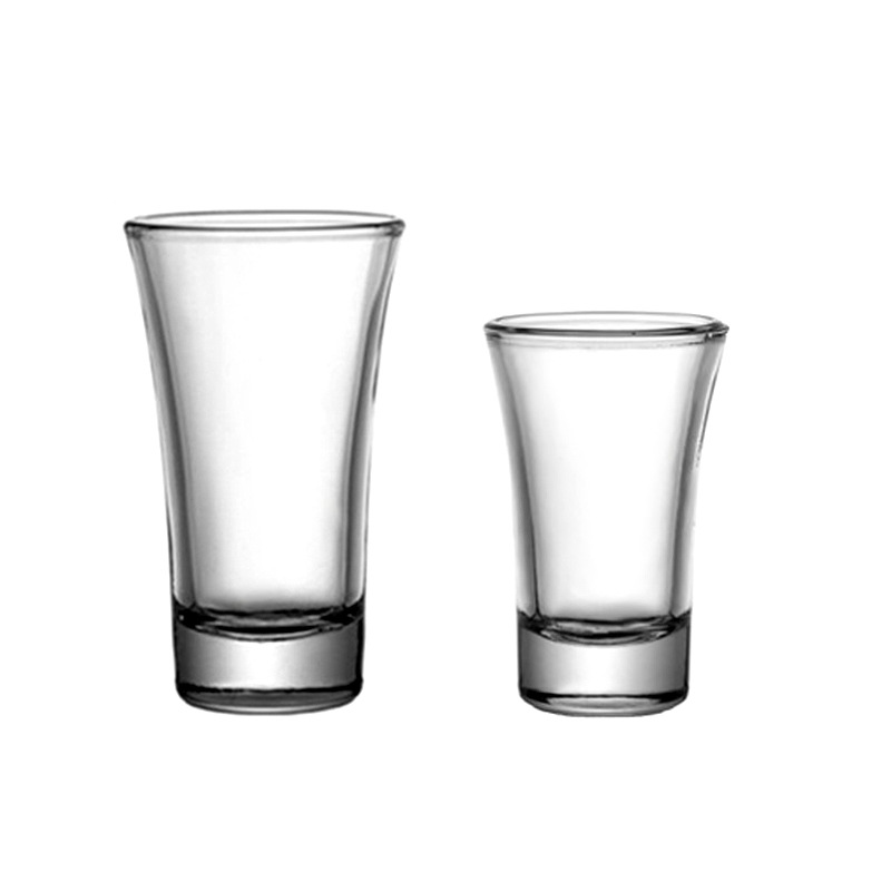 Thick-bottomed small trumpet cup, special small wine glass, glass white spirit cup, large trumpet wonton cup, spirits cup, baked flower printed LOGO full figure