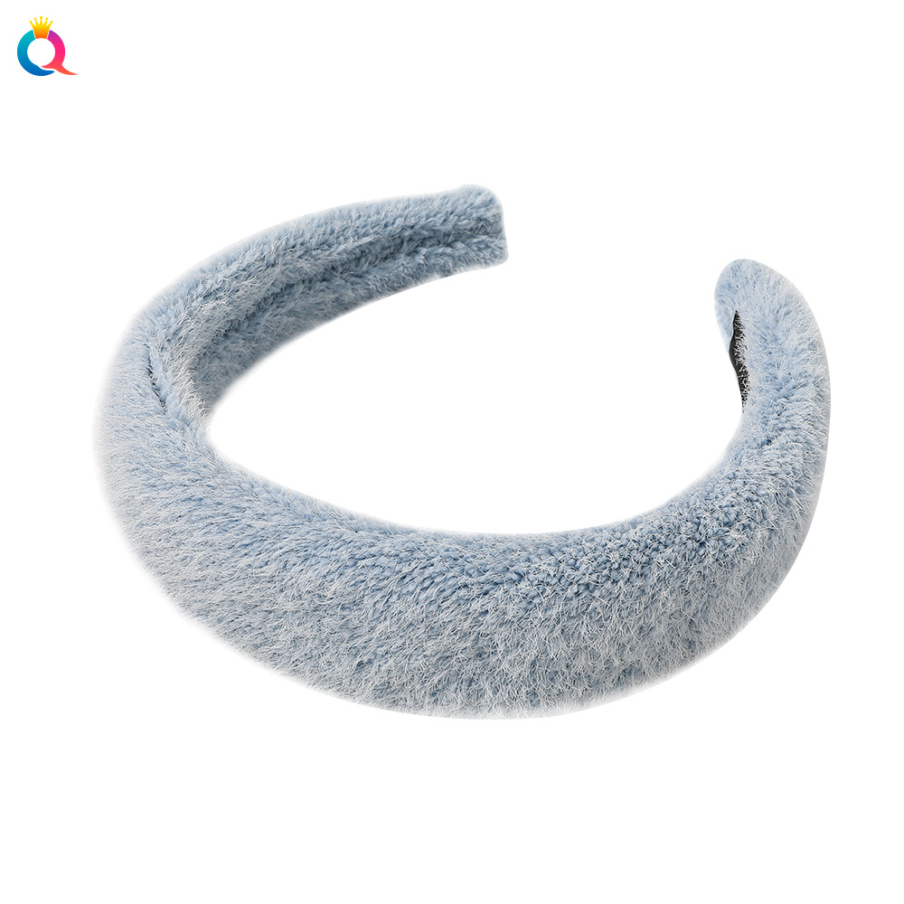 Qiyue Korean version Autumn and winter imitation mink fleece hair band, elegant and warm headband, girl's hair pressing, face washing hair tie, hair accessory Item Picture