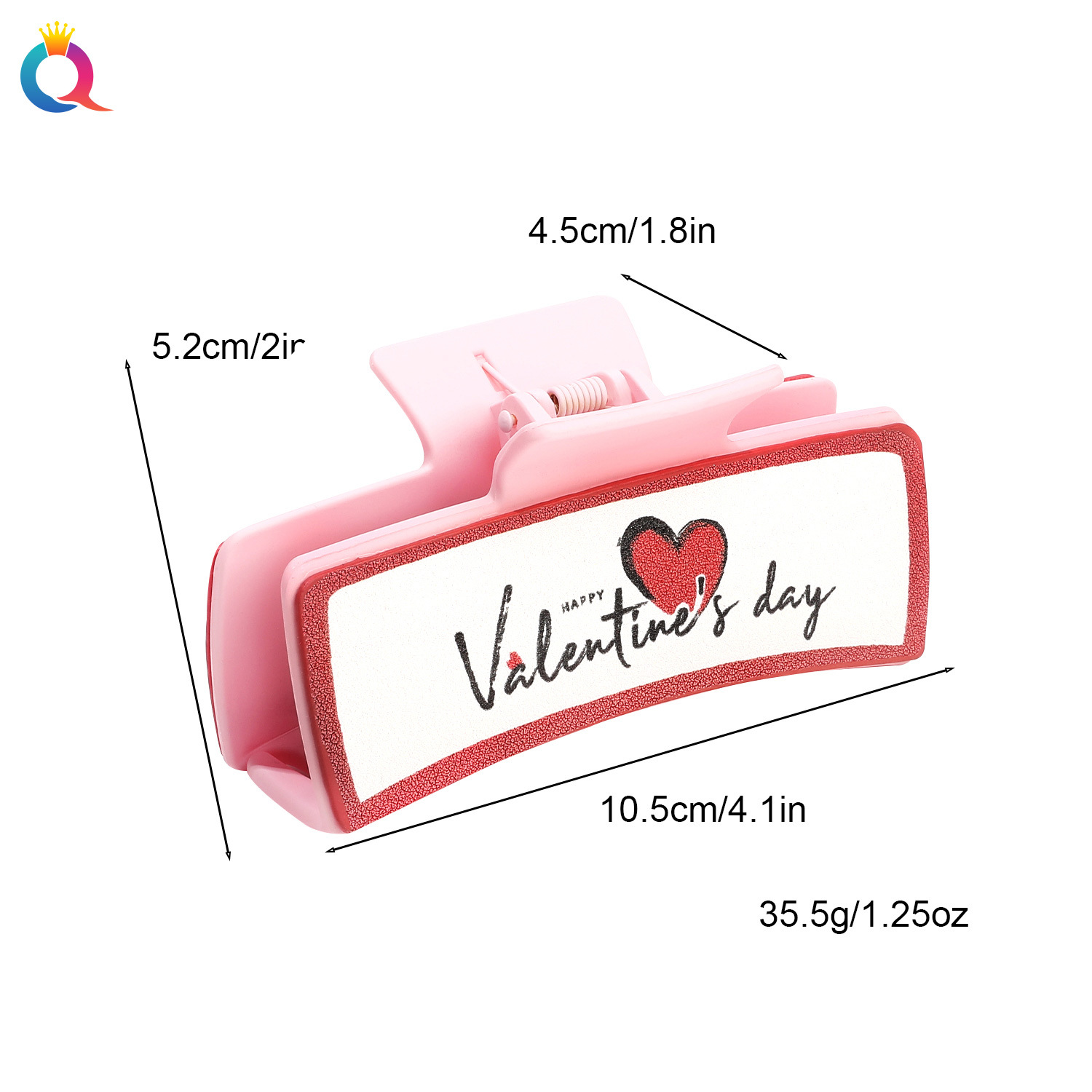 Qiyue Cross-border PU Shark Clip, Leather hair clip, Valentine's Day Amazon hair accessory, Pink clip, updo, hair clamp wholesale Application Scenario