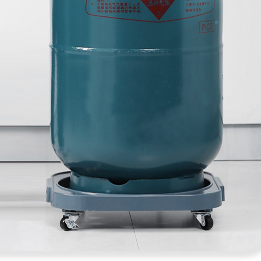Plastic gas tray, wheeled storage rack, movable flower pot, round water bucket stand, old-fashioned gas cylinder base Specification drawing