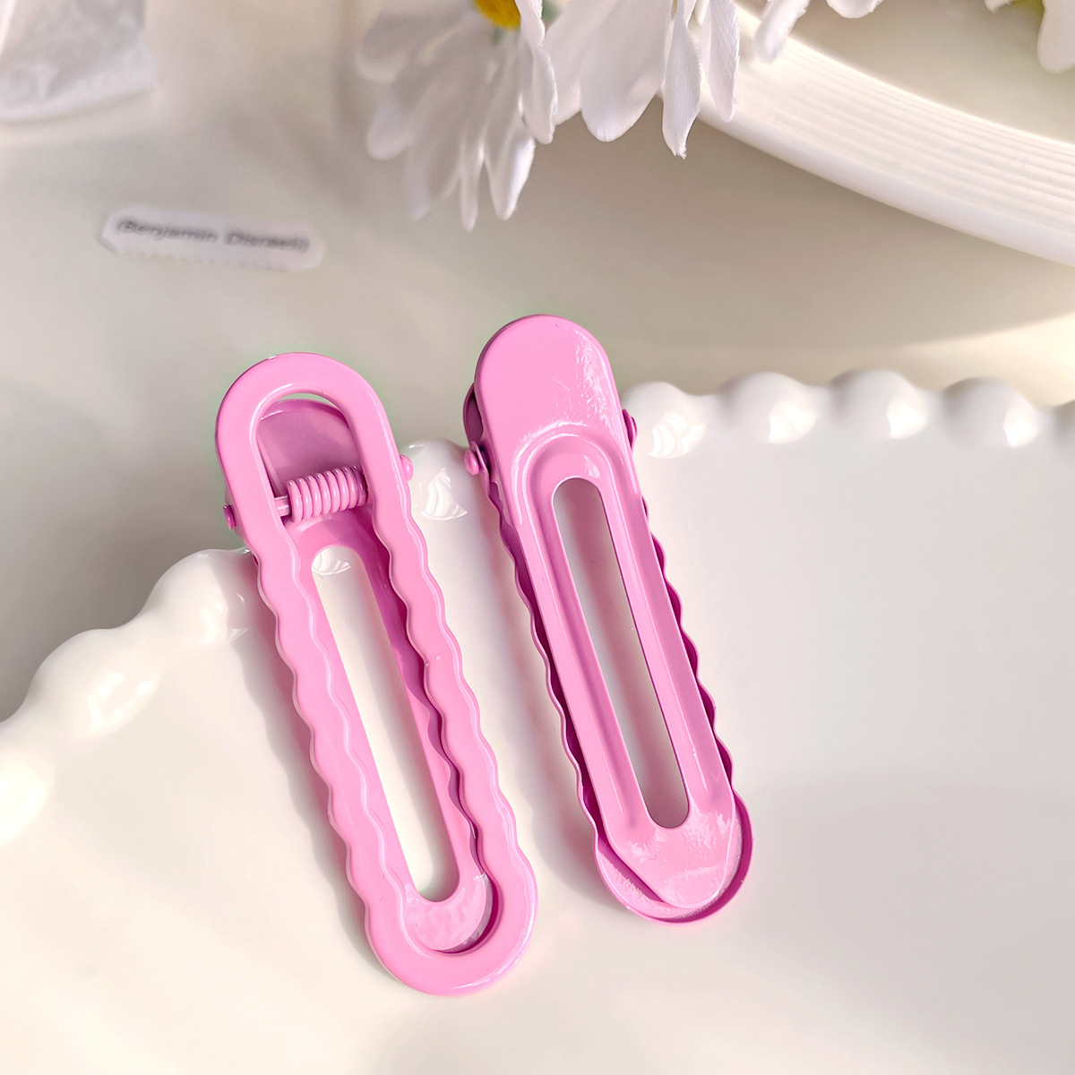 High-quality, seamless hair clips with baked paint, wavy edge U-shaped clips, candy-colored cute girl side bangs clips, diy hair clips Specification drawing