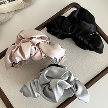 Cross-border fashion fabric pleated hair clips with a high-end feel, large scratch clips, women's back head updo, shark clips, elegant hair accessories Application Scenario