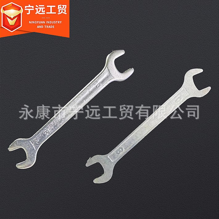 Iron sheet double-ended open wrench wrench, galvanized hardware tools, bicycle wrench wrench, stamping wrench Specification drawing