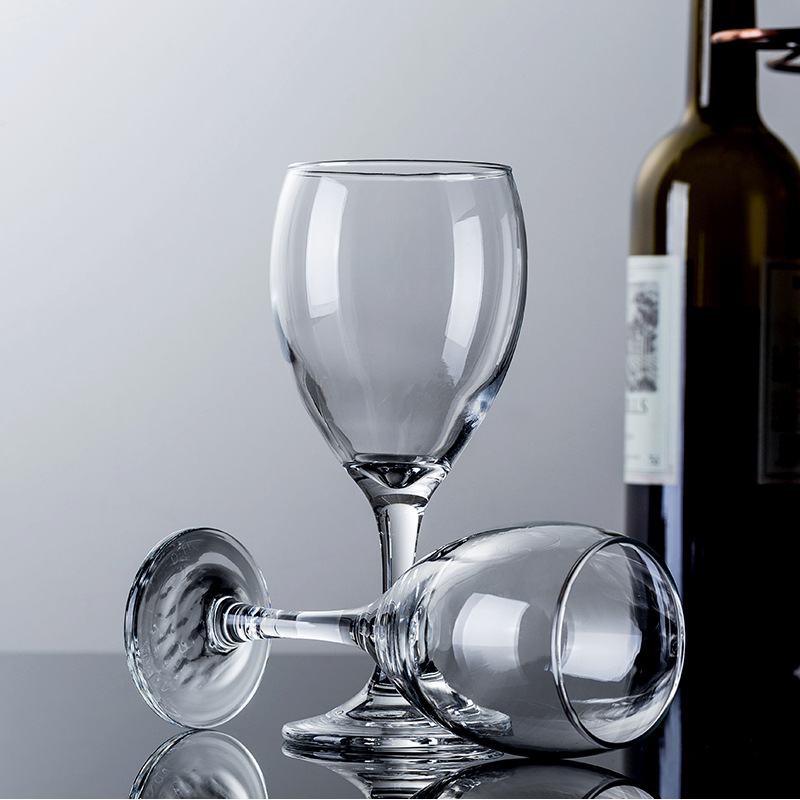 Wholesale modern and simple glass wine glass set, home gift banquet high-footed wine glass set 320ML Specification drawing
