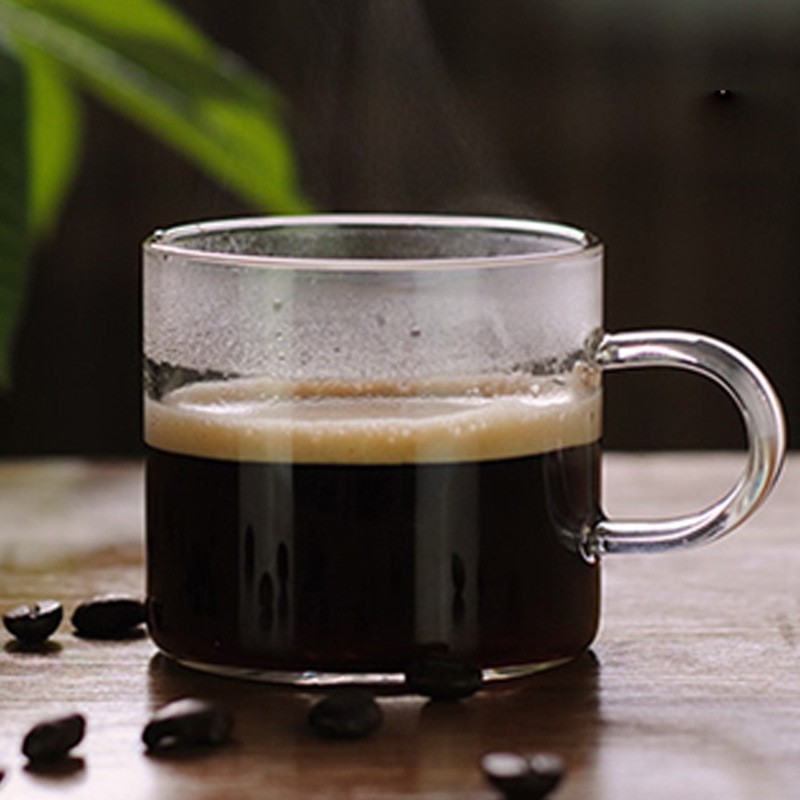 2 liang Baijiu cup, 100ml high-temperature resistant high borosilicate glass, small tea-tasting cup, straight handle, heat-resistant, carry tea with the cup details Picture