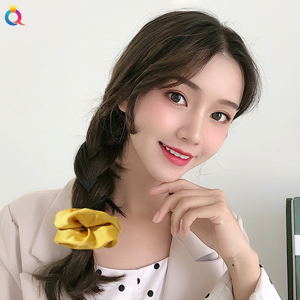 Qiyue Korean-style satin smooth large Intestine Hair ring - A simple and versatile solid color large intestine ring for Korean girls details Picture