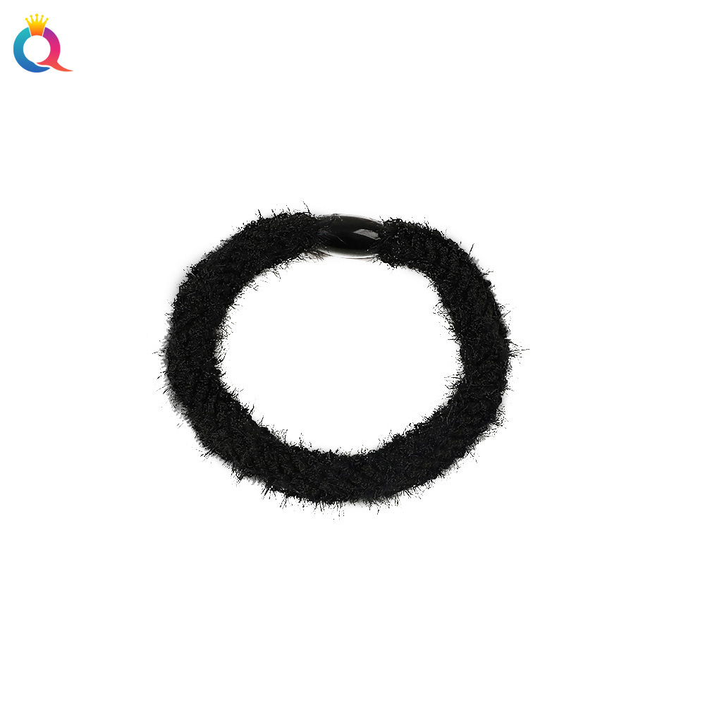Qiyue Cross-border Autumn and Winter plush hair bands for women, simple leather bands, high elasticity and durability hair ties, hair ties and hair accessories wholesale Item Picture