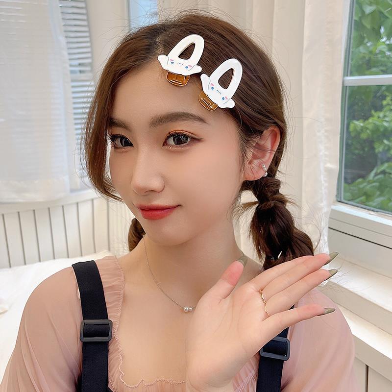 Cute kitty cat hairpin, girl ins cinnamon dog duckbeak clip, side clip, Kulomi bangs clip headwear Specification drawing
