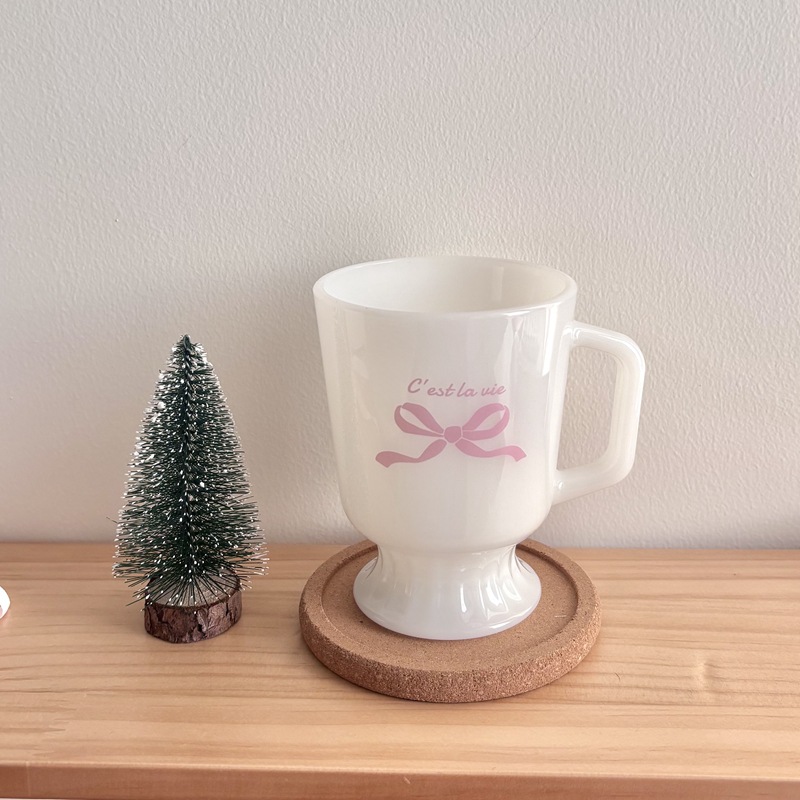 Homemade girlish bow glass cup, cold brew coffee cup with handle, water cup, best friend breakfast cup, milk cup Specification drawing
