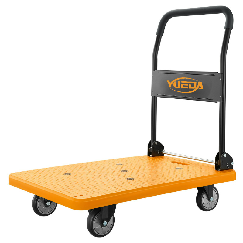 Trolleys, flatbed carts, small trolleys, household portable folding transport carts, wear-resistant and silent express delivery carts Item Picture