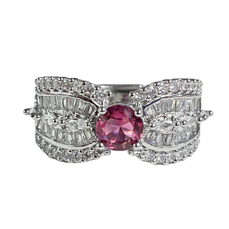 French exquisite colored gemstone series, niche open ring, women's high-end, light luxury, sweet and cool, geometric style, versatile ring Item Picture