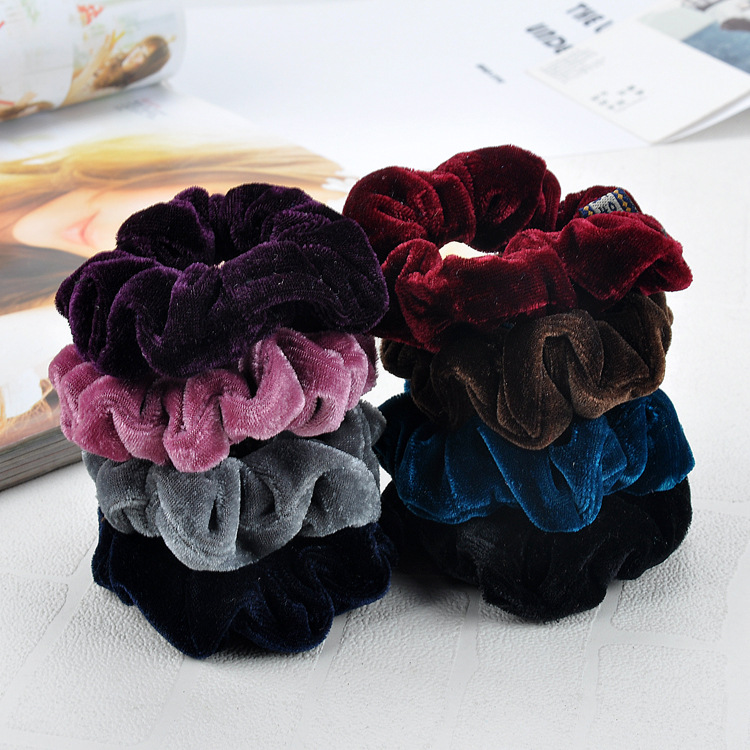 2-yuan store wholesale Korean autumn and winter velvet hair bands, Korean version simple plush hair ties, headwear and hair accessories wholesale full figure