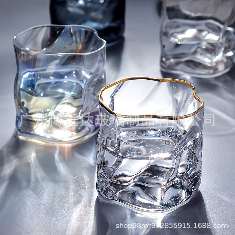 Nordic glass beer mugs, Internet celebrities, high appearance level, irregular-shaped water cups, whisky foreign wine glasses, creative glass cups, ins style Specification drawing