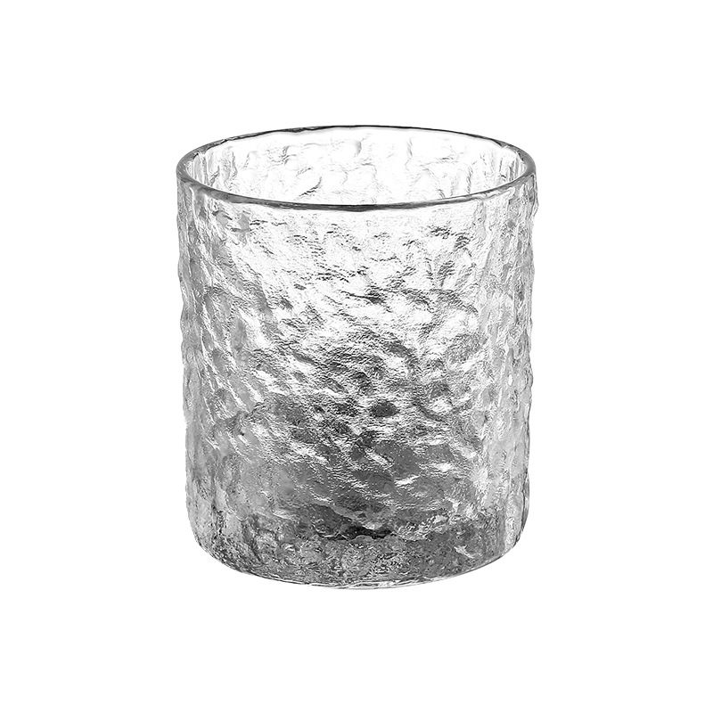 Glacial patterned glass cups, high-end hammer patterned glass water cups, juice drink cups, bar whisky ice hockey glasses Item Picture