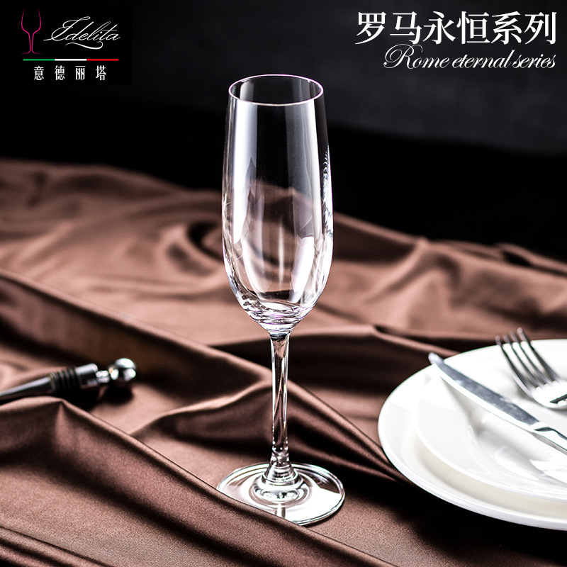 Idelita crystal champagne glasses, highball glasses, cocktail glasses, sparkling glasses and foreign wine glasses can be printed with high-temperature baked flower logos full figure