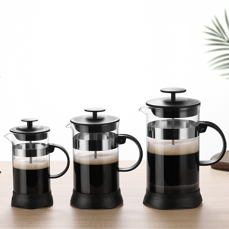 High borosilicate glass press coffee maker, household filter brewing teapot, filter pressure extraction coffee teapot details Picture