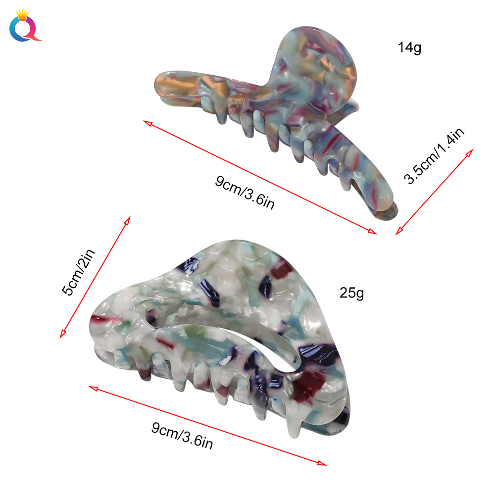 Qiyue Dongdaemun, South Korea, semi-circular merfish-colored acetate hair clip, simple back of the head, cool and elegant hair clip Application Scenario