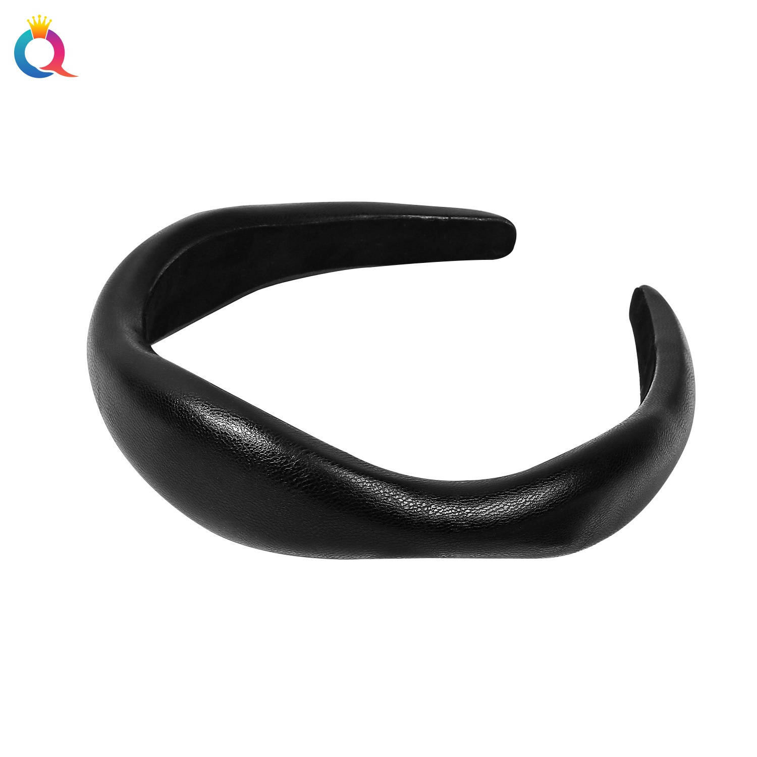 Qiyue Cross-border Irregular PU Leather hair band, women's high skull top pressure hair, face wash headband, hair clip, hair accessory wholesale Item Picture