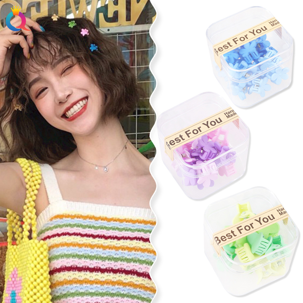 Wholesale of Qiyue colorful small grabbers, dopamine hair clips, mini canned hair accessories, bangs clips, broken hair clips and children's side clips details Picture
