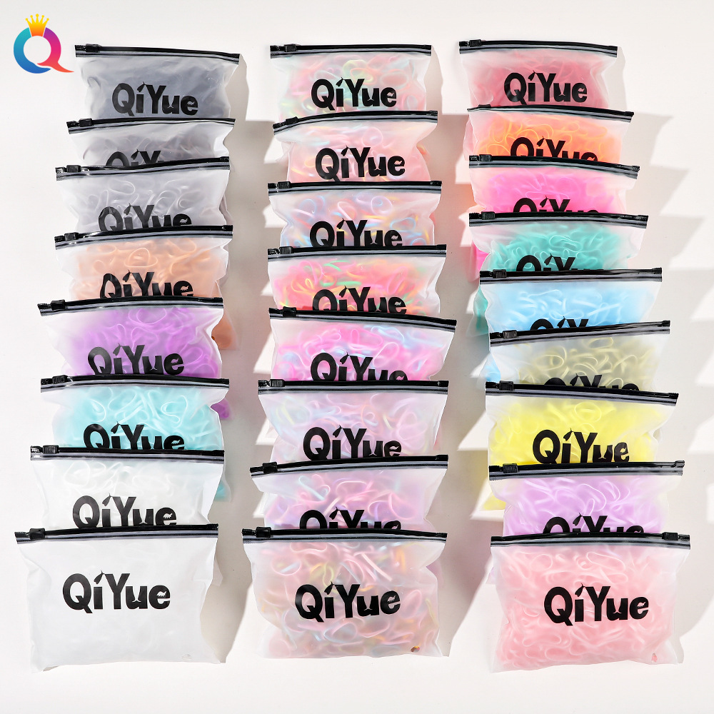 Qiyue children's hair tying rubber band, strong pulling without breaking, no damage to hair, disposable small rubber band hair tie, bagged hair rope wholesale details Picture