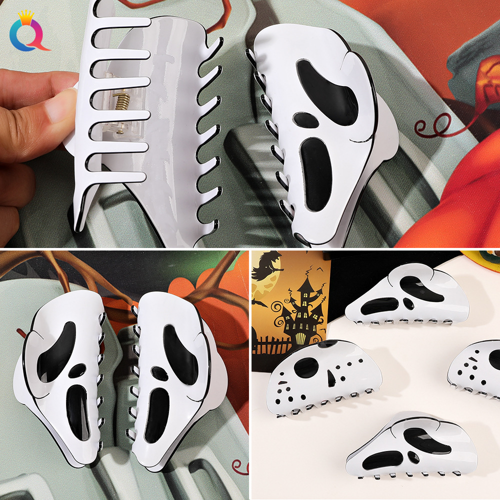 Qiyue Cross-border Halloween Hairpin, Dark style Ghost Hairpin, Funny Face, Terrifying shark hairpin, Girl Grab details Picture