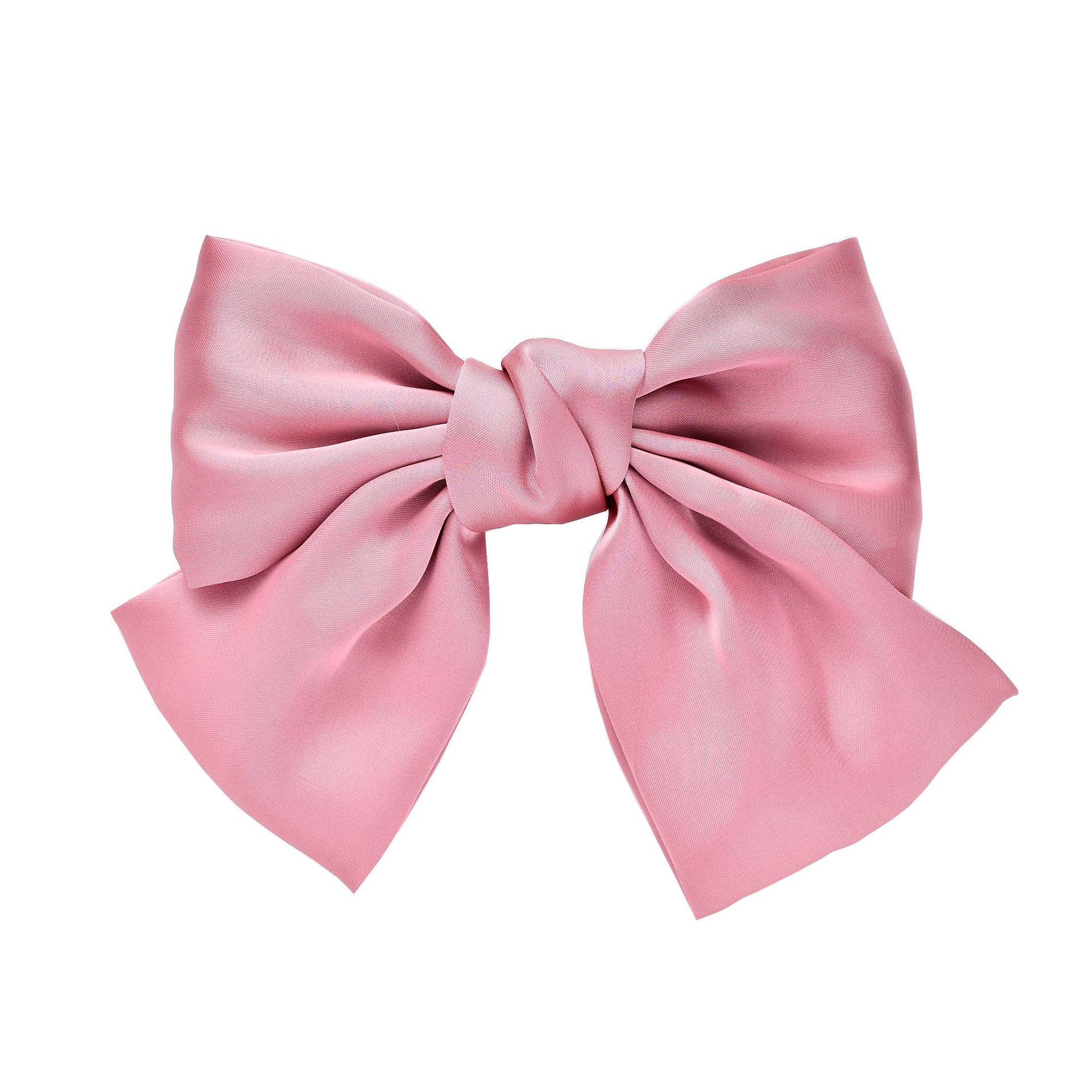 Qiyue in-stock European and American silk double-layer satin large bow hair clips, top clips, hair accessories, fabric spring clips manufacturer Item Picture