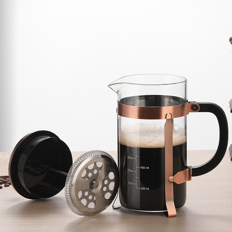 Wholesale French press kettles, high borosilicate glass kettles, household double-layer filter screen brewing kettles, filter pressure tea infusers, hand coffee brewing kettles Application Scenario