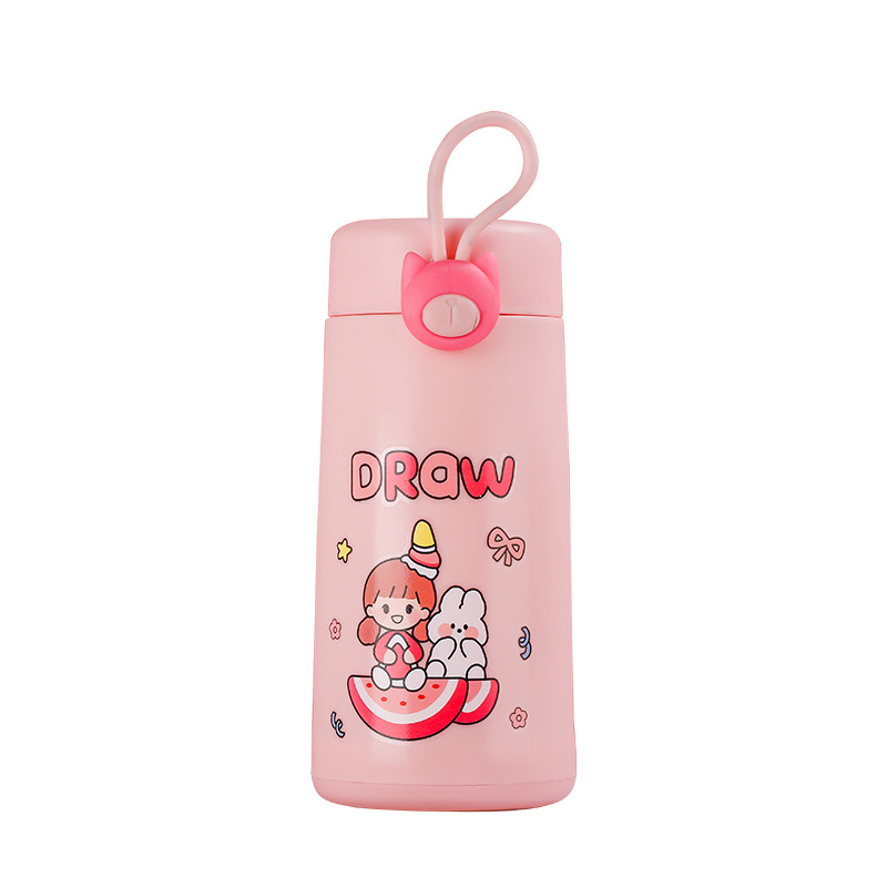 New style glass cups, children's cute cups, wholesale gift water cups, double-layer plastic glass cups, portable heat-resistant cups with LOGO printing Item Picture