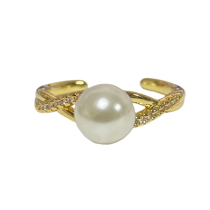 Simple and elegant, the same style as Internet celebrities, light luxury and high-end pearl open ring, a rare and exquisite Korean version ring for women on Instagram Item Picture