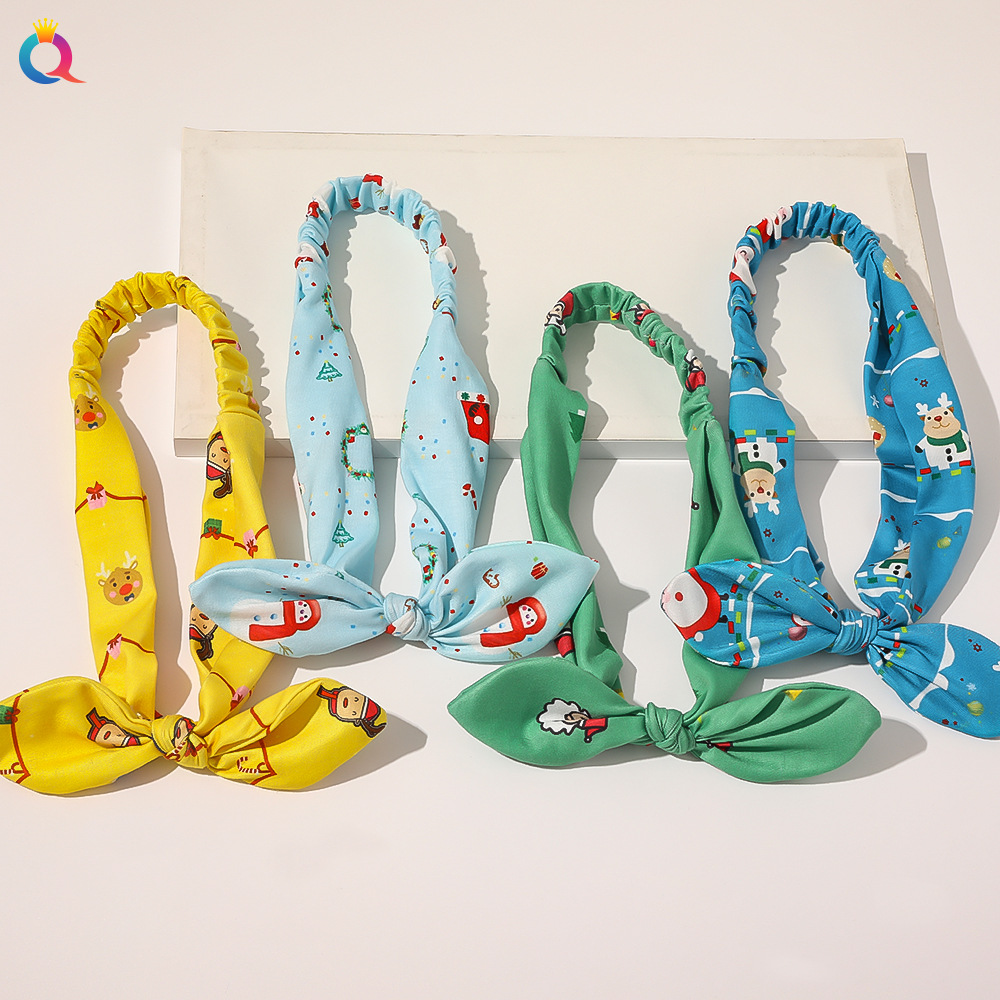 Qiyue Christmas Rabbit Ear Tie Hair Band for Women's Hair Accessories Section, sample making supported full figure
