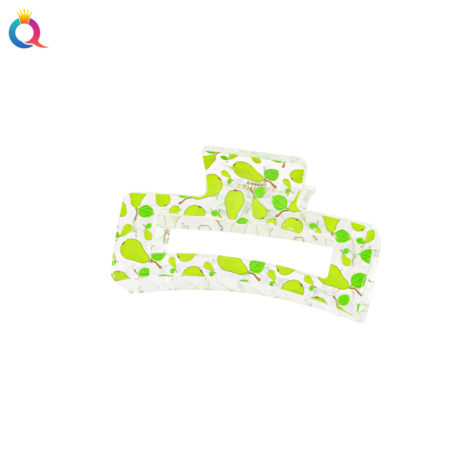 Qiyue Cross-border printed hair clips, floral curls, hair grabbers, cute shark clips, summer high-end hair accessories wholesale Item Picture