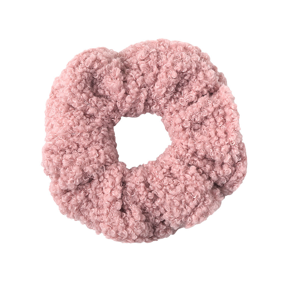 Qiyue Cross-border Autumn and Winter New sheepskin Large Intestine Ring, Teddy Fur Bun Head, Large Intestine hair ring, hair tie and hair accessory wholesale Item Picture