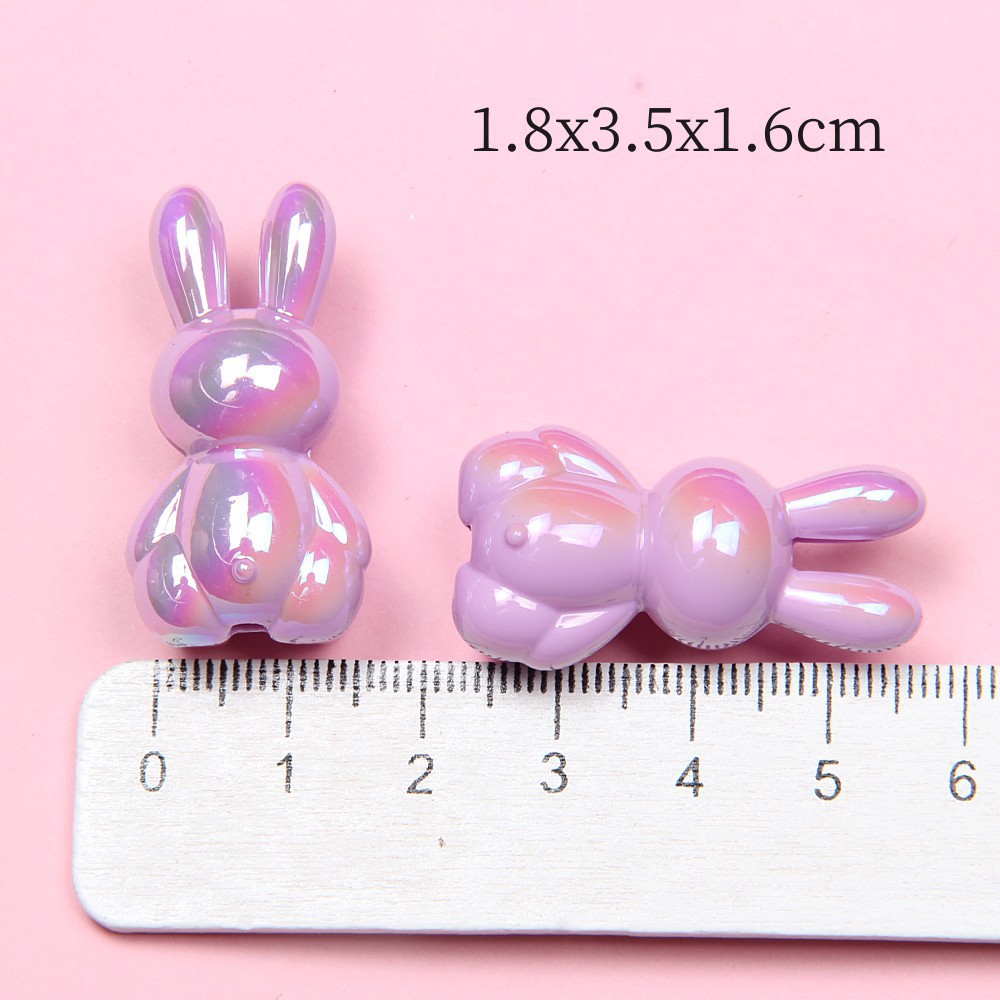 Uv-coated luminous rabbit straight-hole keychain accessories, diy mobile phone chain, bracelet, beads, clothing and accessories Specification drawing