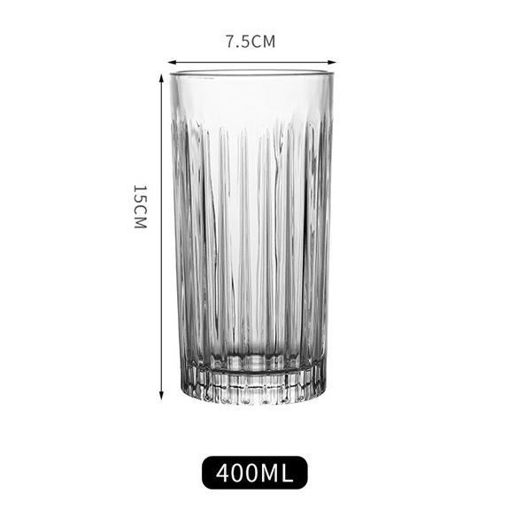 Vertical striped whisky glass, foreign wine glass, crystal glass, creative Ins-style beer glass, home European-style bar Item Picture