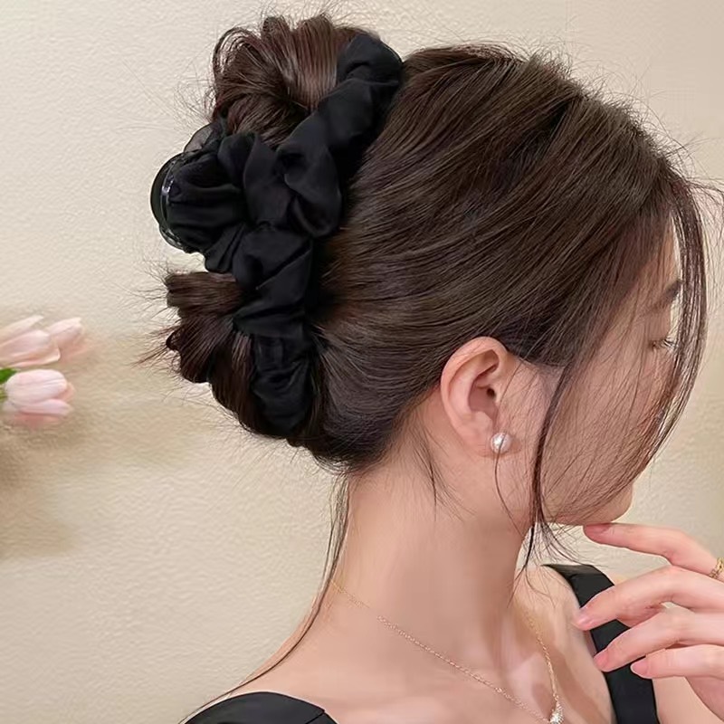Super fairy-like summer mesh shark clip for women's back head style, large and high-end hair clip, claw clip Specification drawing