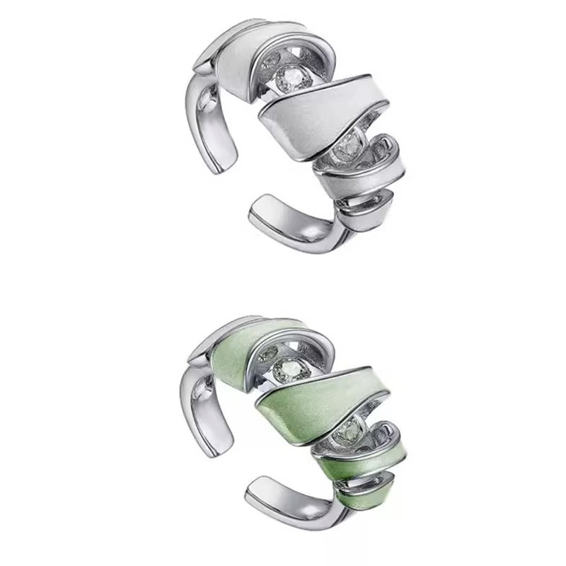 Doudou's same style of State Valley Fenghe open ring, a trendy, cool, niche design for women, with a sense of high-end and individuality, is a couple's index finger accessory full figure