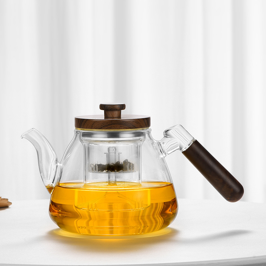 Glass teapot, tea water separation and filtration teapot set, high-temperature resistant household electric ceramic stove, tea steaming and boiling set around the stove Specification drawing